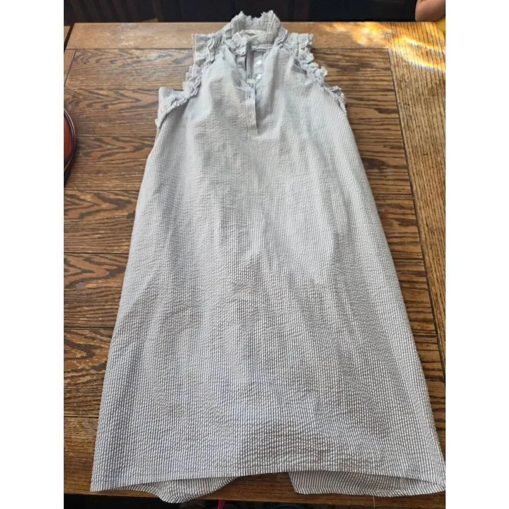 SBJ Austin blue&white striped Seersucker sleeveless dress sz 1